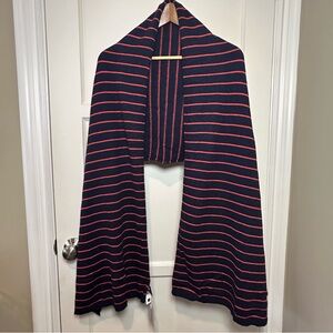 NWT - GAP Red & Navy Striped Cashmere Blend Scarf
